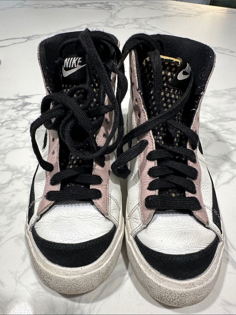 Nike Women's High-Top Sneakers in Black, White & Pink